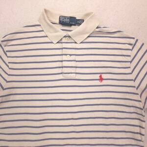 Polo by Ralph Lauren Short Sleeve Collared Polo Shirt Mens Size M White Blue